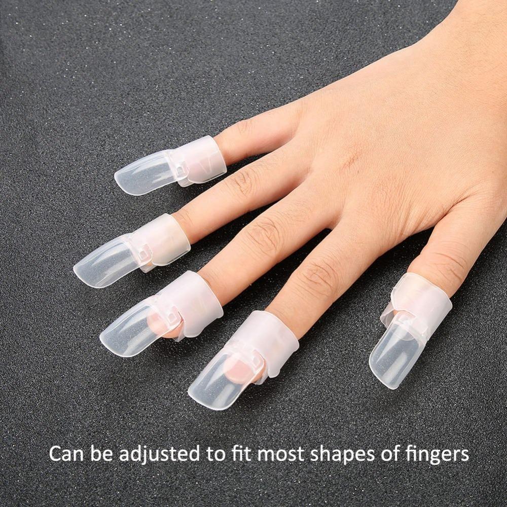 

10PCS Dustproof Nail Polish Protector Soft Elastic Nail Art Shield Nail Varnish Holder Home Use
