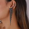 Pendientes populares simples Diseño de borla Diamante de imitación brillante Cómodo de usar Pendientes elegantes y versátiles
