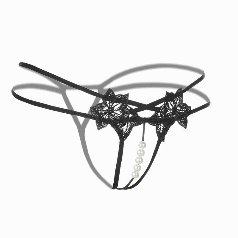 Sexy panties pure desire sexy pearl women's panties massage transparent embroidery flower pure desire free crotch thong