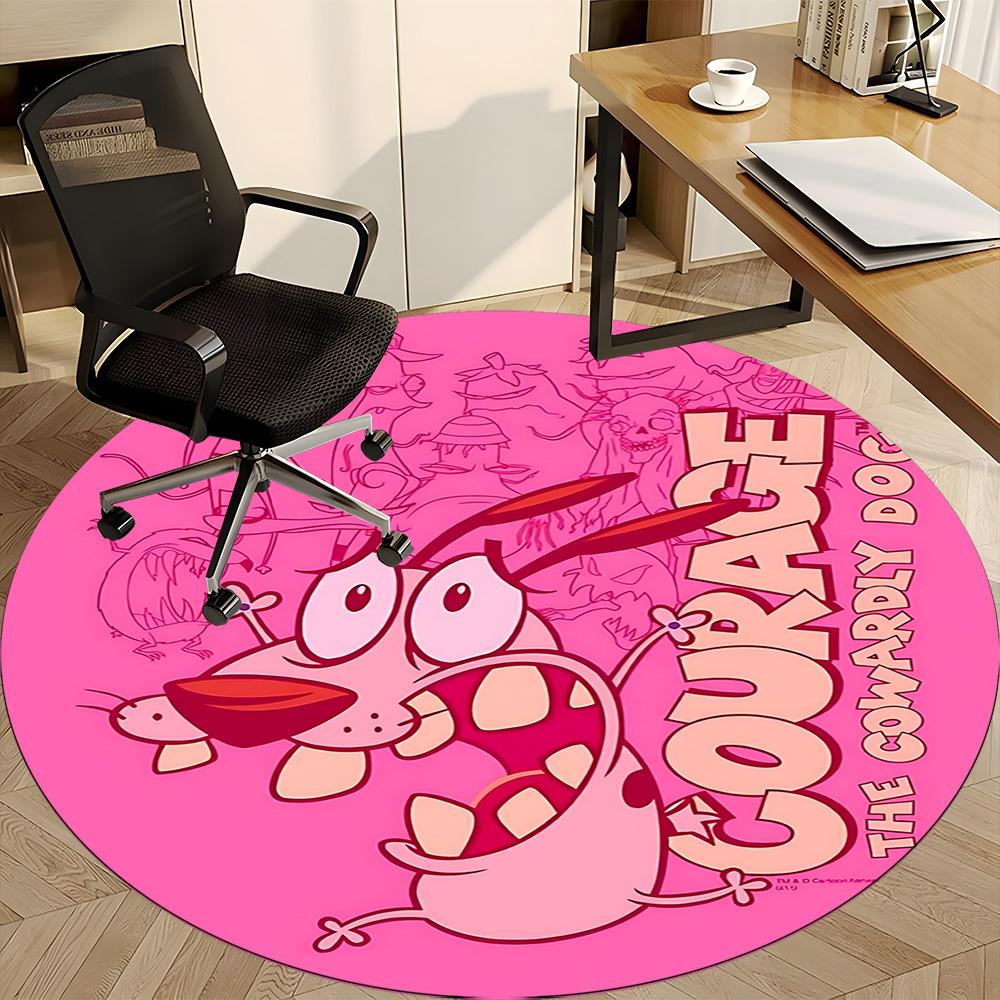 1pc Courage Dog Office Round Area Rug, Under Office Chairs Bedroom Living Room Home Decor, Room Decoa1016077