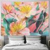 Blumen-Wandteppich Botanische Wanddekoration Blumen-Wandkunst Natur-Ästhetik Raumteiler Böhmische Dekoration Schlafzimmer-Kulisse