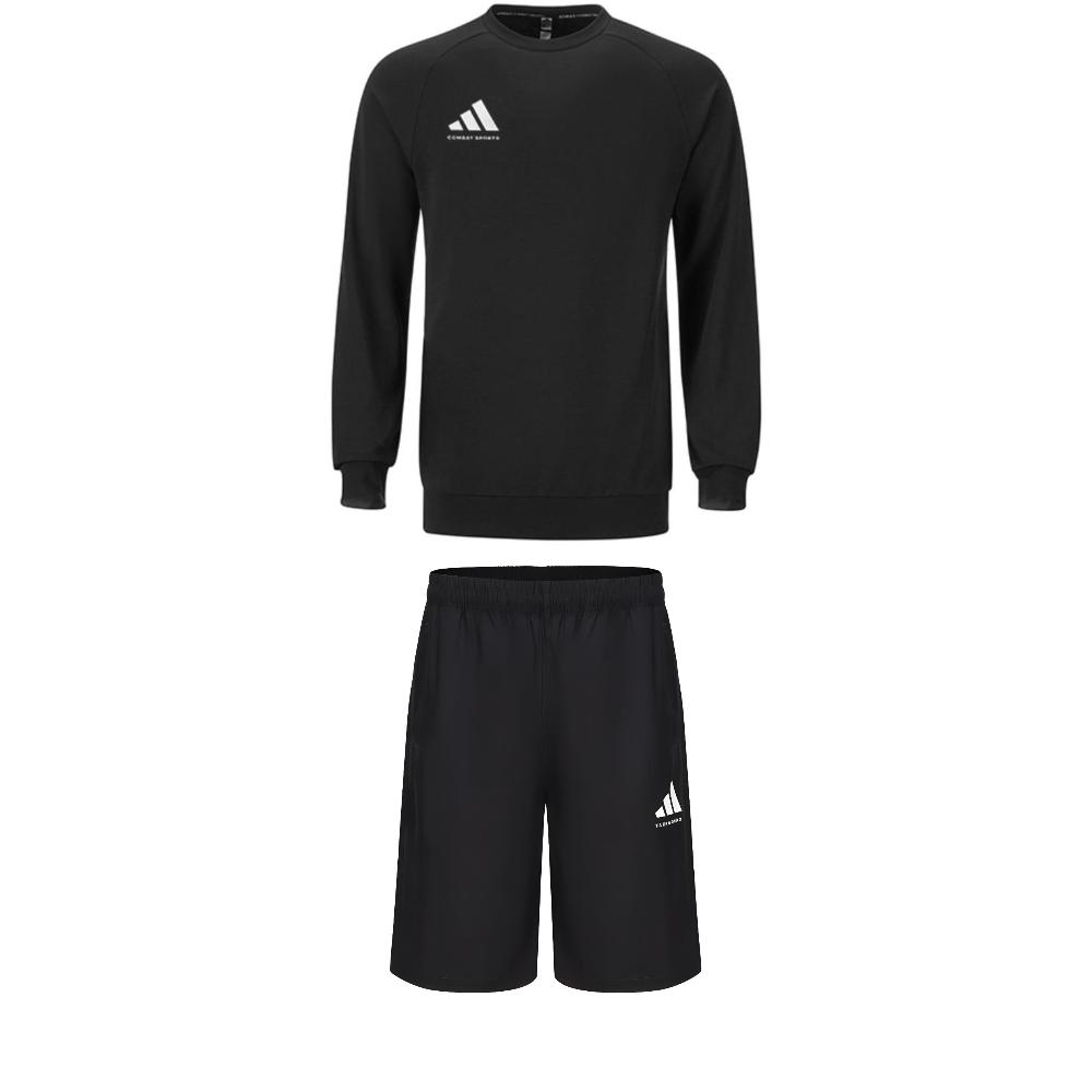 

Adidas Round Neck Comfortable Pullover Long Sleeve Sweatshirt Fashion Tie Simple Shorts Casual Sports Suit Men Sportswear ACLLSPS3CS-BW+S21ATMSH3T-BW S