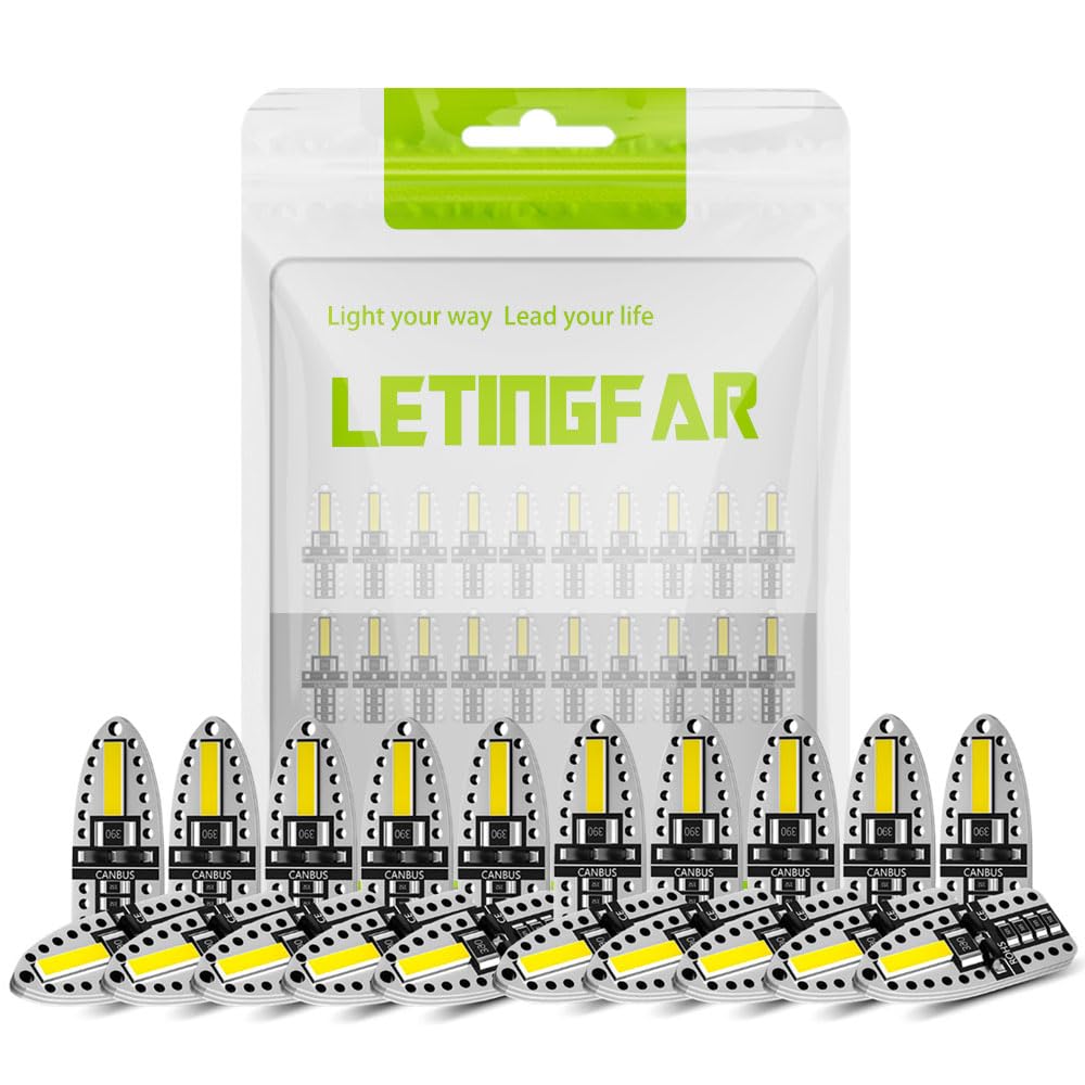 T10 LED Position Lamp, White, Explosive Light, T10 LED, Built-in Canceller, 7020 LED Element,