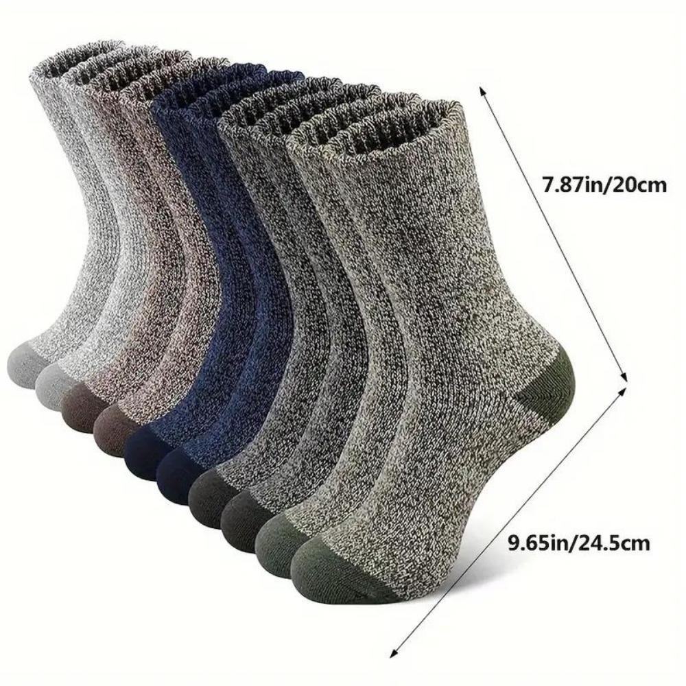5 Paar Wintersocken für Herren, superdicke Wandersocken, Thermosocken für kaltes Wetter
