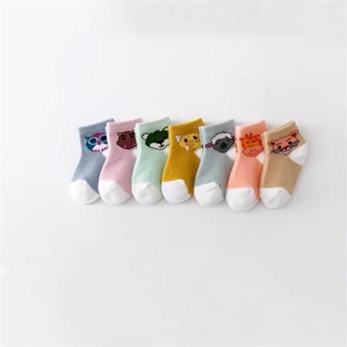 7Pairs/set Newborn Baby Boys Girls Socks Summer Mesh Thin Cotton Cartoon Print Infant Toddler Sock For Boy Girl Casual 0-24Month