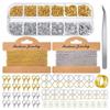 Jewelry Making Chain 1000x Jump Rings 40x Lobster Clasps with Curved Tweezers Jump Ring Opener DIY Jewelry Gold Silver