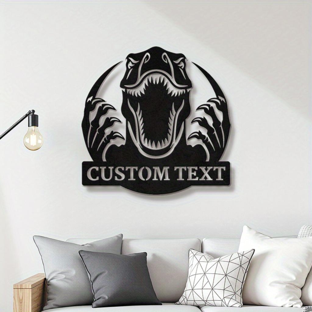 Personalized T-Rex Dinosaur Metal Sign Rustic Wall Art Home Office Man Cave Decor Durable Unique Gift