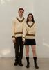 JUNECI SPORTS CLUB Jsc V-Neck Cable Preppy Knit (Ivory)
