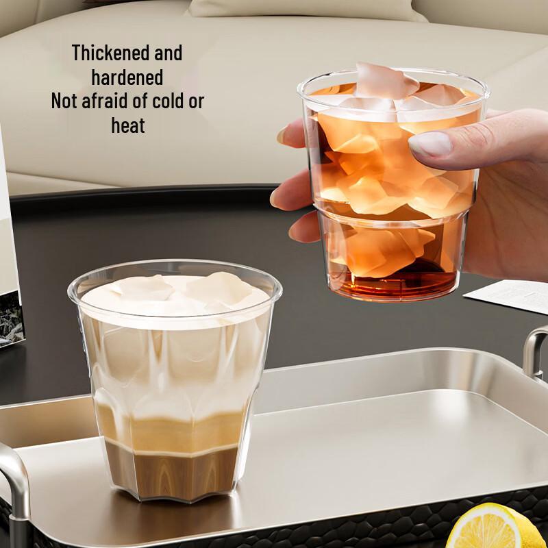 OLOEY Disposable 150ml Octagonal Thickened Plastic Aviation Cups - 50 Pack
