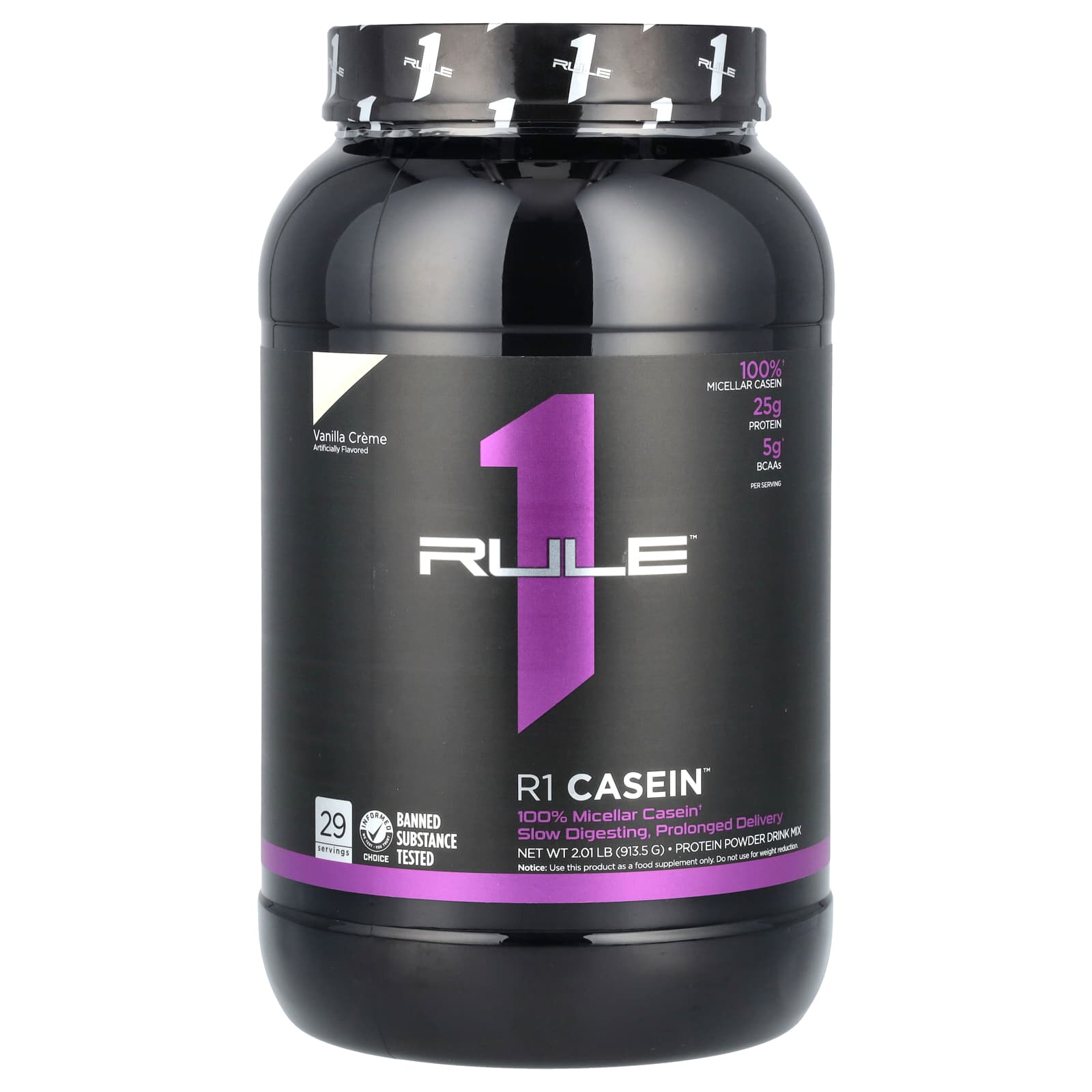 

Rule One Proteins, R1 Casein, Protein Powder Drink Mix, Vanilla Cream, 2.01 lbs (913.5 g)