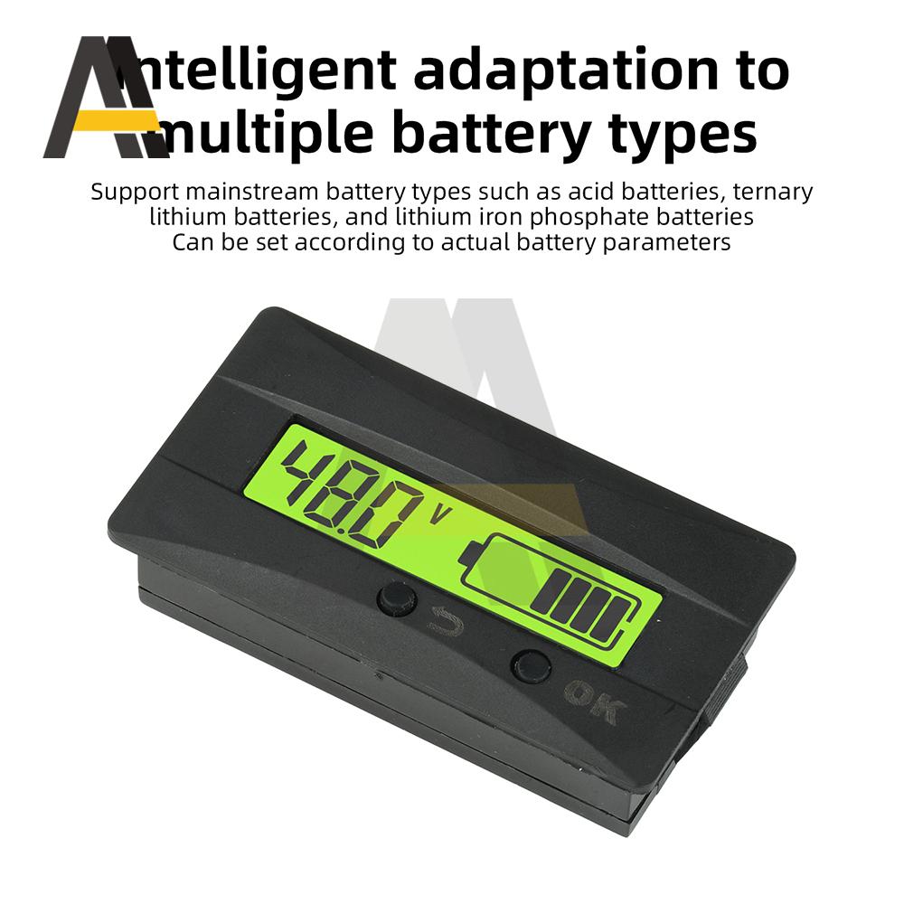 Universal LCD Battery Voltage Level Indicator for Motorcycle RV Solar Power 9-120V Wide Range with Smart Compatibility