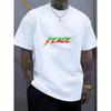 European Size Men's Summer Tops Casual Short Sleeve T Shirt Peace Graphic Print Streetwear Style Breathable Lightweight | Men's Casual Top