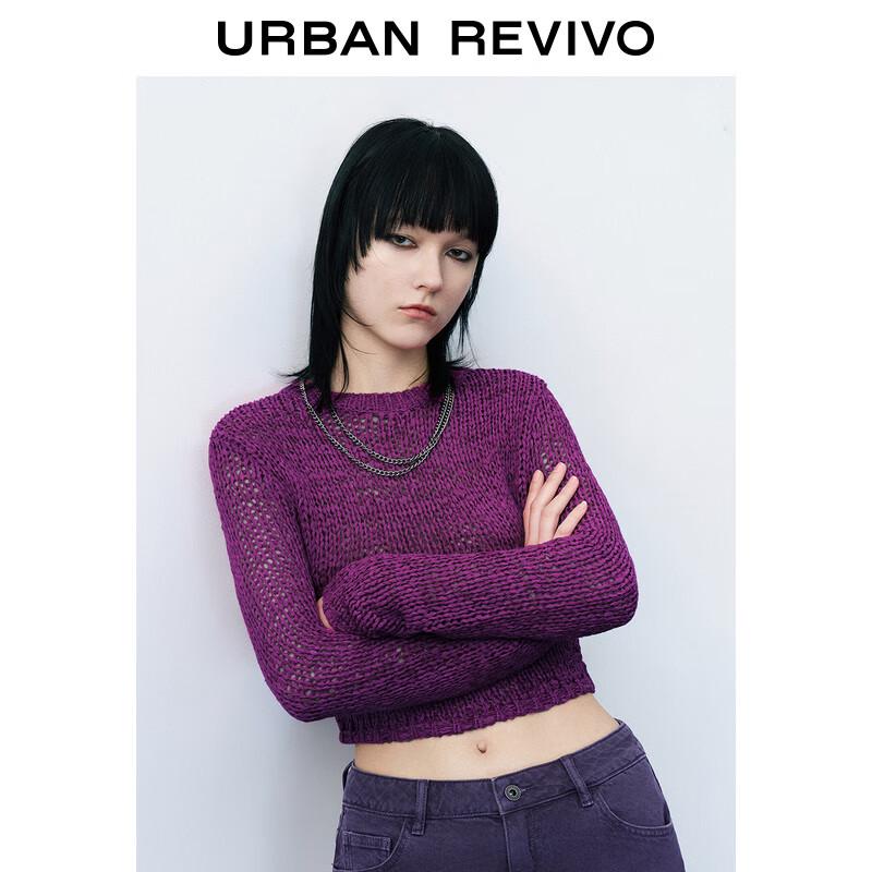 UR 2024 Spring Women's Textured Knit Cropped Sweater