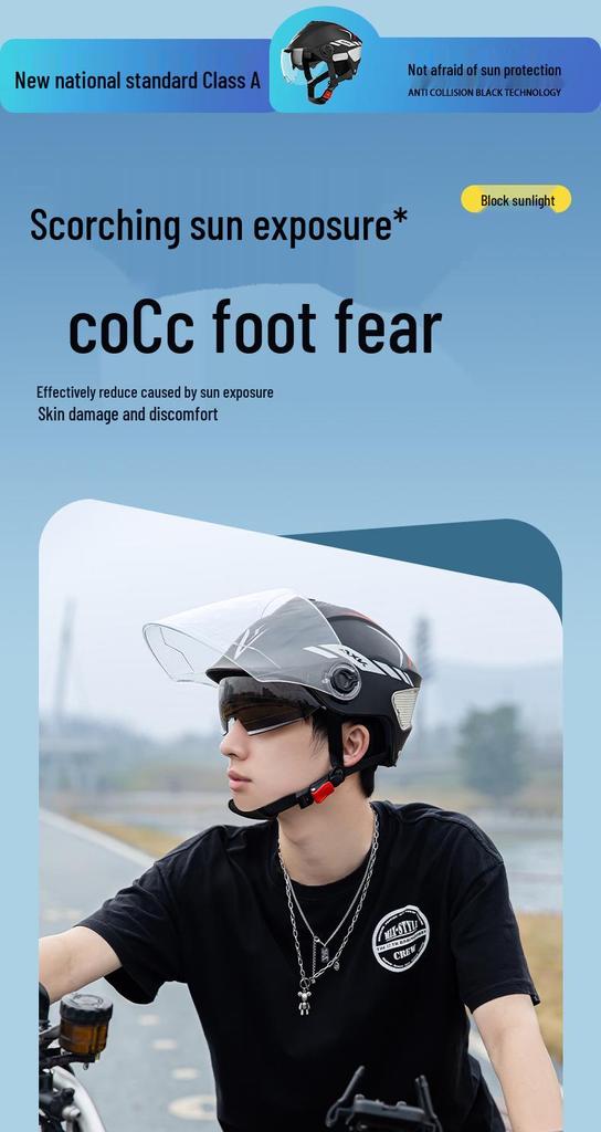3C Certified Summer Electric Motorcycle Helmet: Sun Protection, Safety, Universal Fit for Men and Women