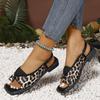 Spring and Summer Footwear Plus Size Square Toe Sandals with Soft Soles and Low Heels.