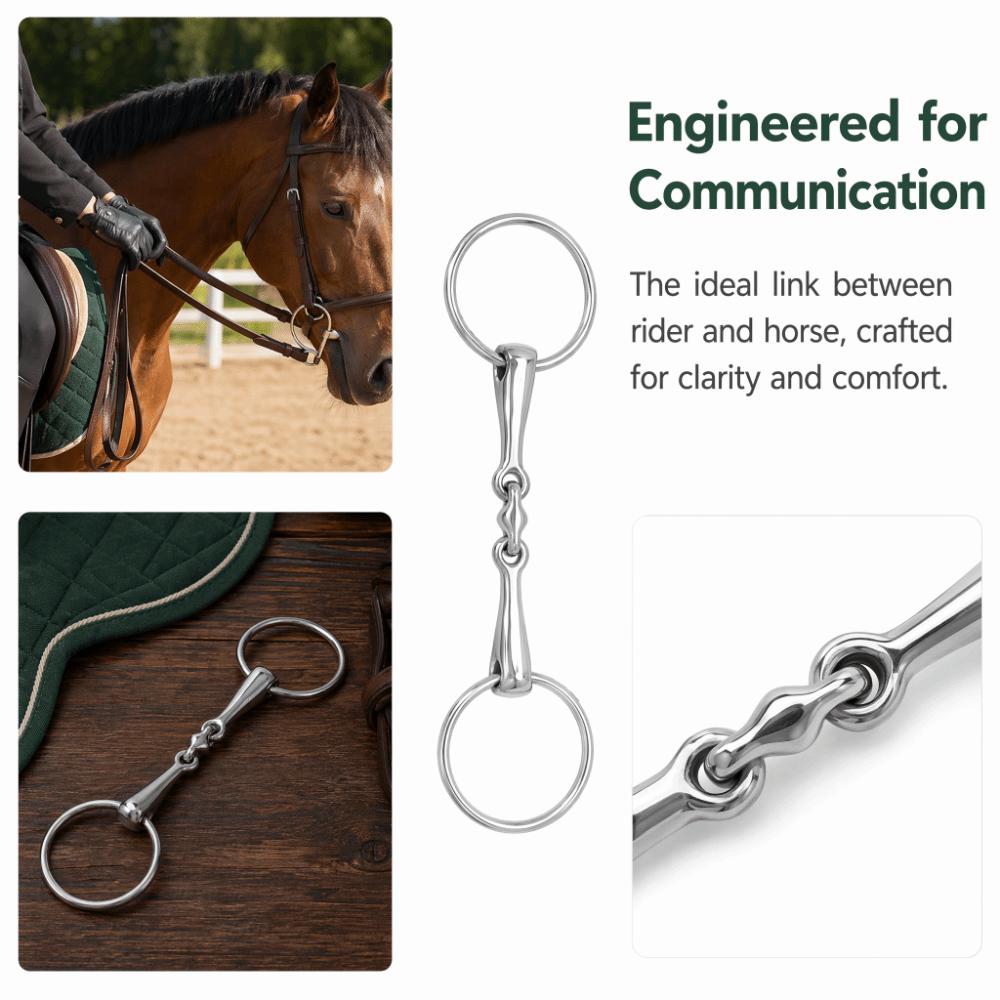 Flexible Jointed Links Horse Snaffle Bit Stainless Steel Horse Mouth Bit Horse Farm Use