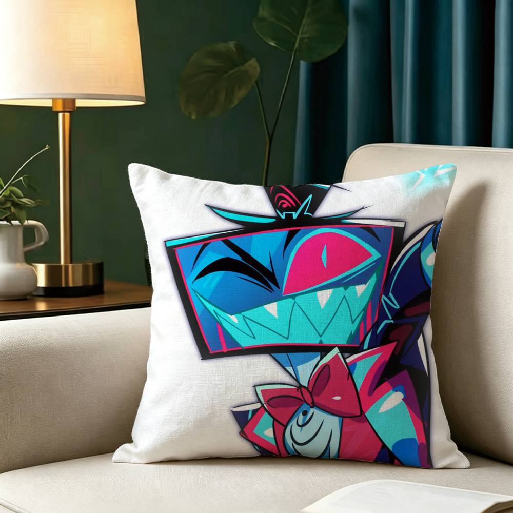 Anime Voxs H-Hazbin H-Hotel Square Double-Sided printed Pillow Case Bedroom Bedside Pillow Sofa Cushion Cover