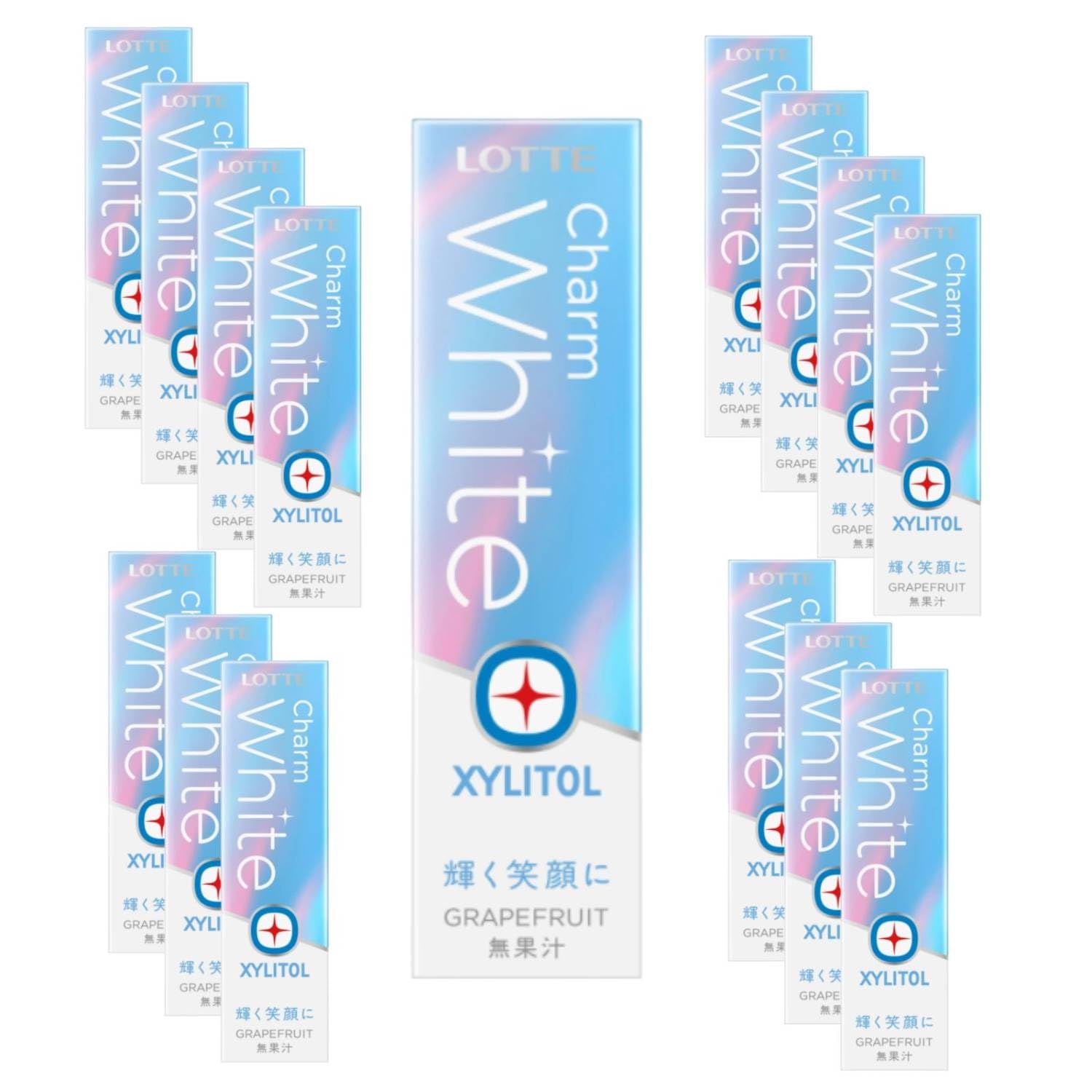 

Lotte Xylitol Charm White 9 sticks x 15 packs Gum, (Grapefruit),