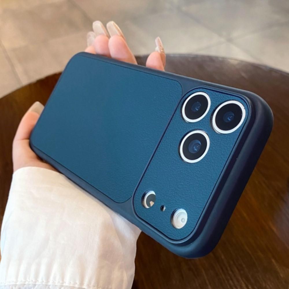 Luxury Silicone TPU Leather Texture Case For iPhone 17 16 15 14 13 Pro Max Large Camera Shockproof Armor Bumper Soft Phone Cover