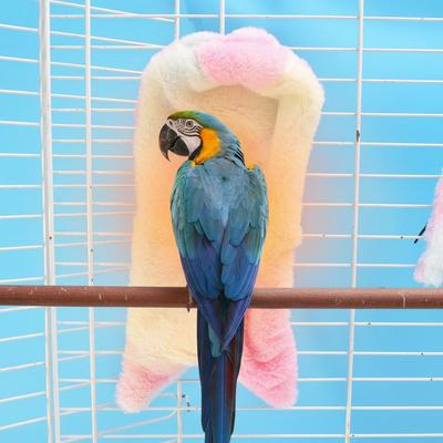 Soft Plush Bird Hammock Winter Windproof Bird Parrot Hammock Tent Bird Shawl Parakeet Cage Warm Cave Hanging Nest Bed Hideo N6M4
