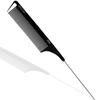 Vega Professional Pin Tail Comb Wide Teeth (Carbon Anti-Static Black Line Hair Comb)