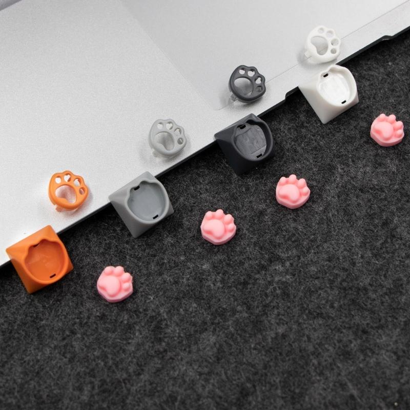 Silicone CatPaw Keycaps Quiet Typing Comfortable Soft Touch AntiSlip Caps for Gaming and Office Keyboards