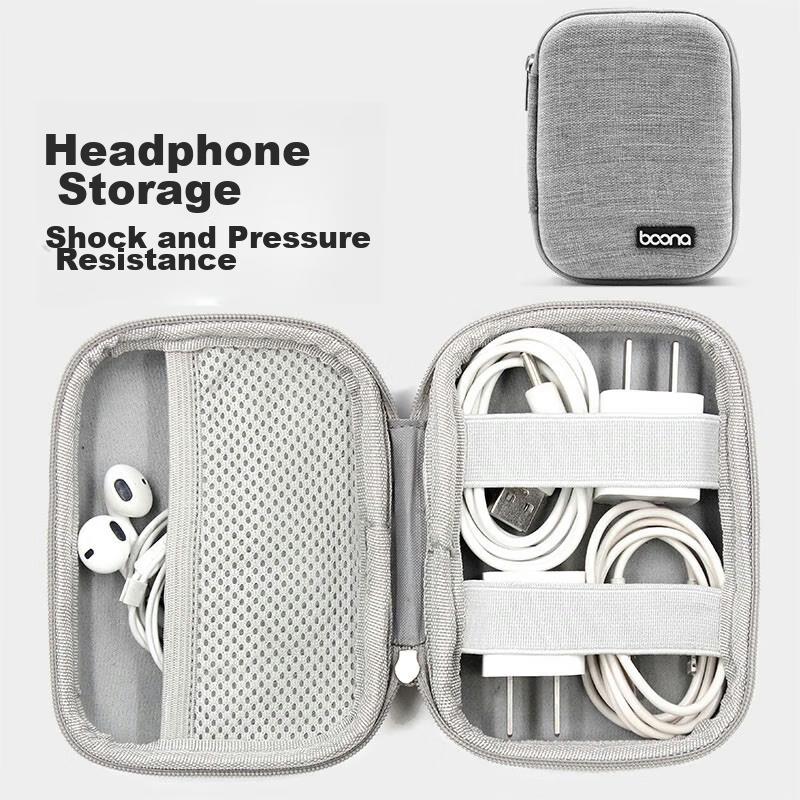 Xinqin Data Cable Storage Pouch, Earphone Case, Charger Portable Box, USB Drive And Hard Drive Multi-Functional Hard Shell Case, Small Size