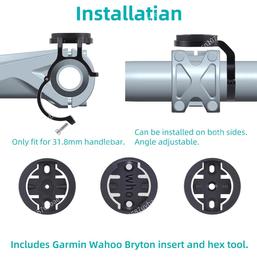 1-5PCS Bicycle Computer Mount Aluminum Alloy Bike Handlebar Computer Holder Road Bike Code Meter Fixing Base for /Wahoo/Bryton
