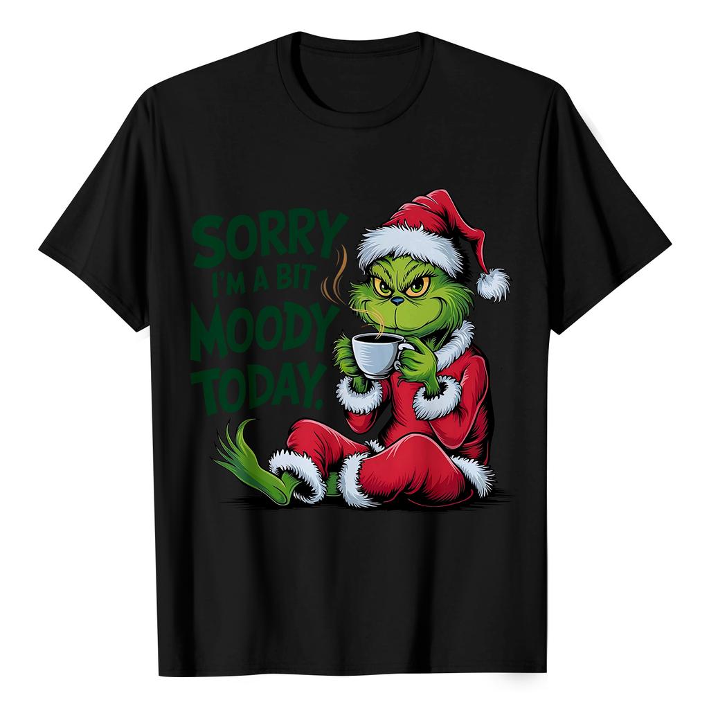 Kortermet topp for kvinner, avslappet, med trykk, rund hals, pullover