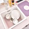 Silicone Sink Mat with Center Drain Heat-Resistant Flexible Non-Slip Design Easy To Clean Reusable Sink Protector Mat