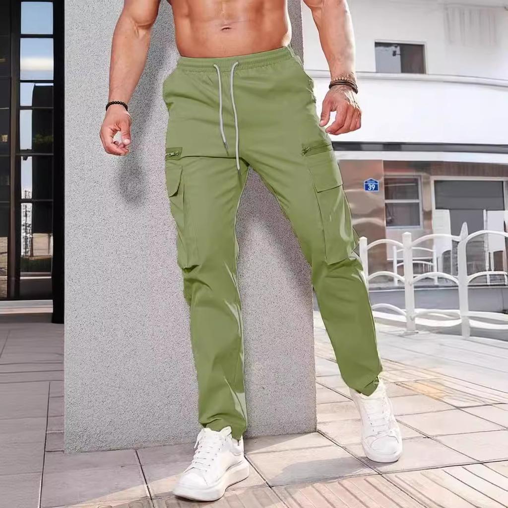 Herrebukser Sidelommer Cargo Harem Bukser Glidelås Svart Hip Hop Uformell Joggerbukser for menn Mote Uformelle Streetwear-bukser