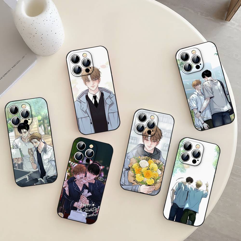 Korean Comics Summer Black Phone Case That Fits For IPhone 17,16,15,11,13,14 Pro Max,Plus,X,Xr,Xs Max,13Mini