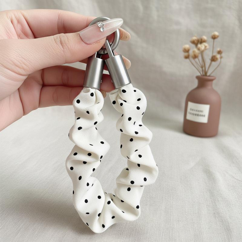 Polka Dot Black White Heart Phone Lanyard Wrist Strap Phone Chain Anti-Loss Wristband Phone Case Lanyard Phone Wrist Strap