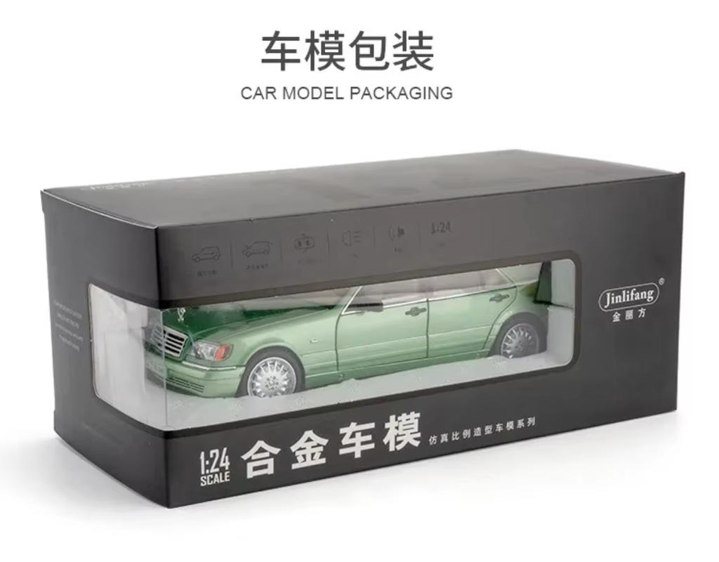 1:24 Mercedes-Benz W140 320SEL Classic Car Alloy Car Model Sound and Light Pull Back Kids Toy Collectibles Birthday Gift C335