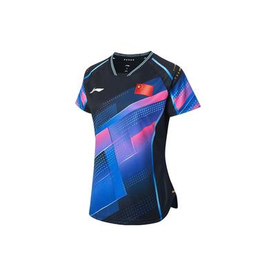Moisture Wicking Quick Dry Competition Short Sleeve Raglan T-Shirt Women Tops Black AAYT030-1