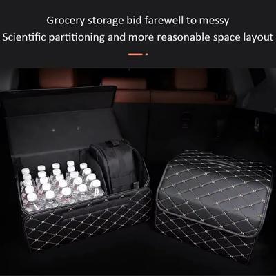 1PCS Car Trunk Storage Box Large Capacity Car Multi-purpose Tool Storage Bag Storage and Sorting Leather Folding Emergency Bag