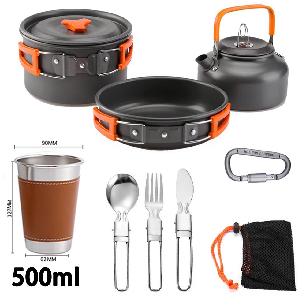 Outdoor cookware camping cooking supplies aluminum alloy material foldable cookware outdoor camping travel supplies