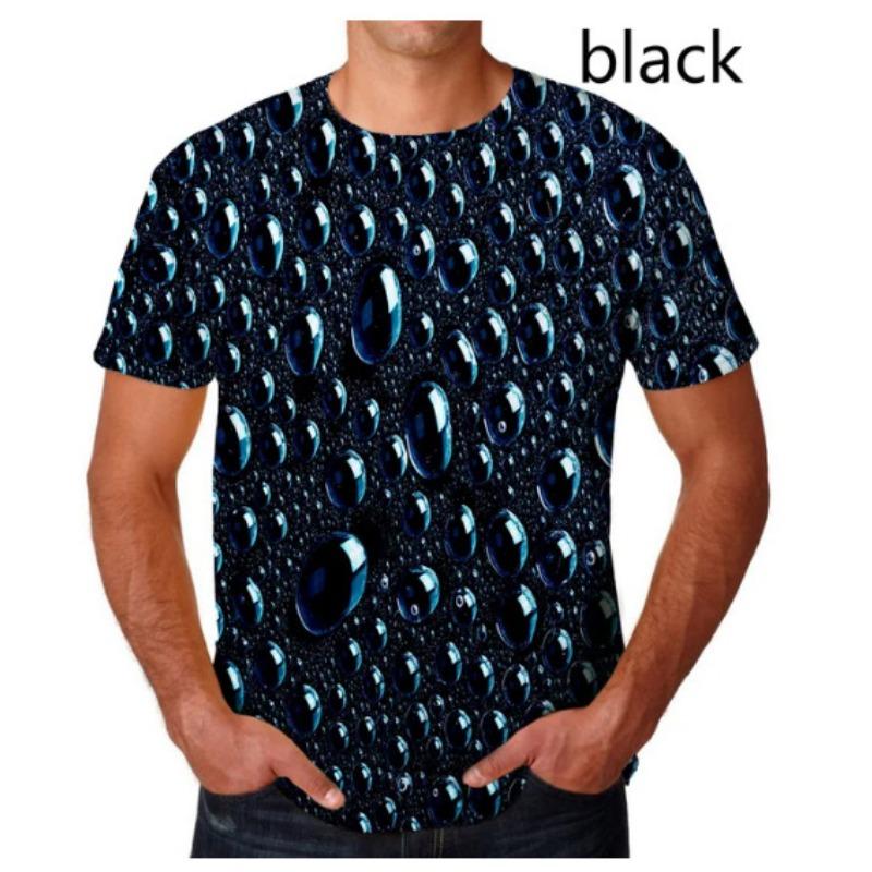 Unisex 3D Printed Water Droplet T-shirt Funny Short Sleeved T-shirt
