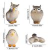 Small Owl Miniatures Resin Crafts Garden Owl Ornaments Cartoon Simulation Owl Ornaments  Outdoor