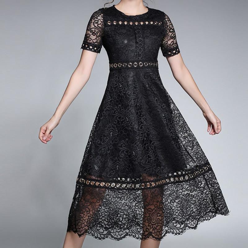 

Floral Women Lace Sweetheart Fit And Flare Cocktail Dress Evening Wedding Party S（Tag S=US XXS） чорний