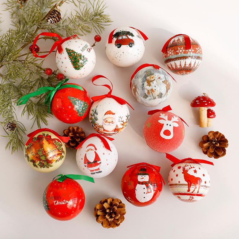 Christmas Theme Pattern Foam Ball Pendant Family Festival Decoration Props For Holiday Tree Decor And Festive Display
