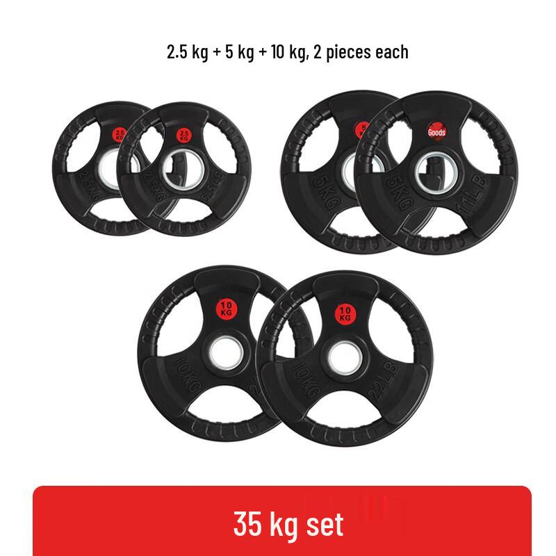 

Leshie Rubberized Barbell Weight Plate Set