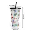 Portable Straw Cup with Lid Travel Mug Color-Changing Juice Beverage Cup X3UC