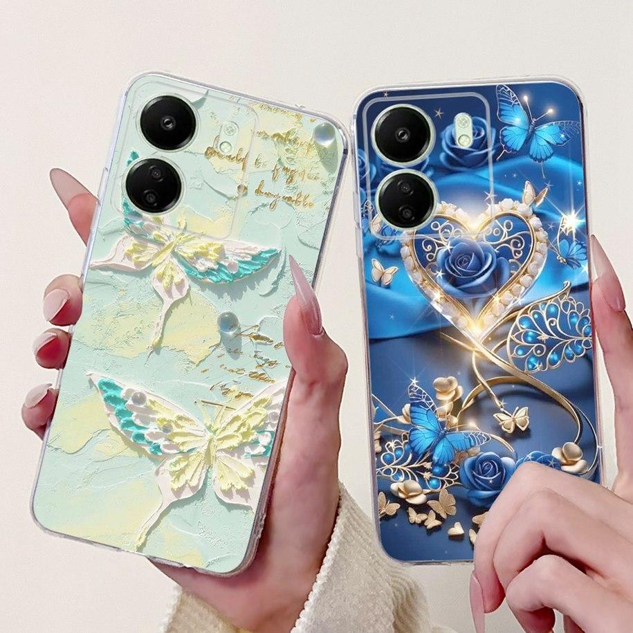 For Xiaomi Poco C65 Case Poco C75 Cover Fashion Butterfly Soft Silicone Capa Phone Back Cover For Xiomi Poco C65 C75 C 65 Bumper