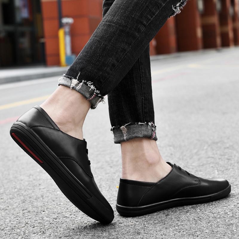 Nové velké kožené pánské boty pro volný čas Ručně vyráběné boty pánského stylu Pohodlné pánské prodyšné pánské tenisky Boty z hovězí kůže