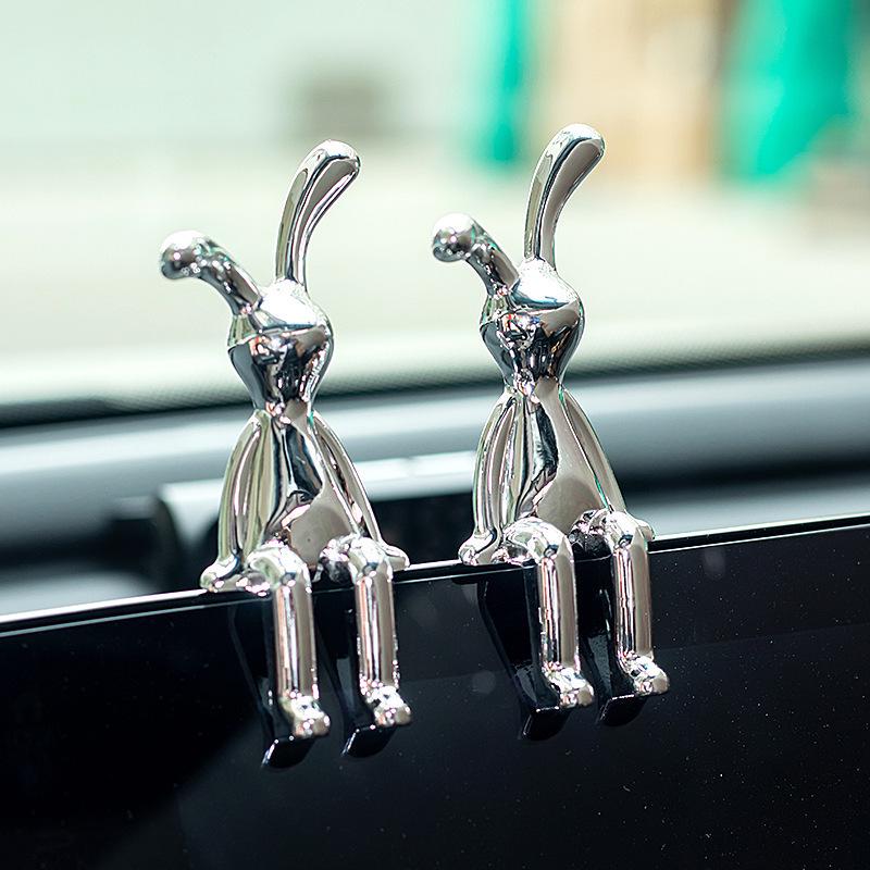 3D Long-Eared Electroplated Rabbit and Ferocious Bear Ornament