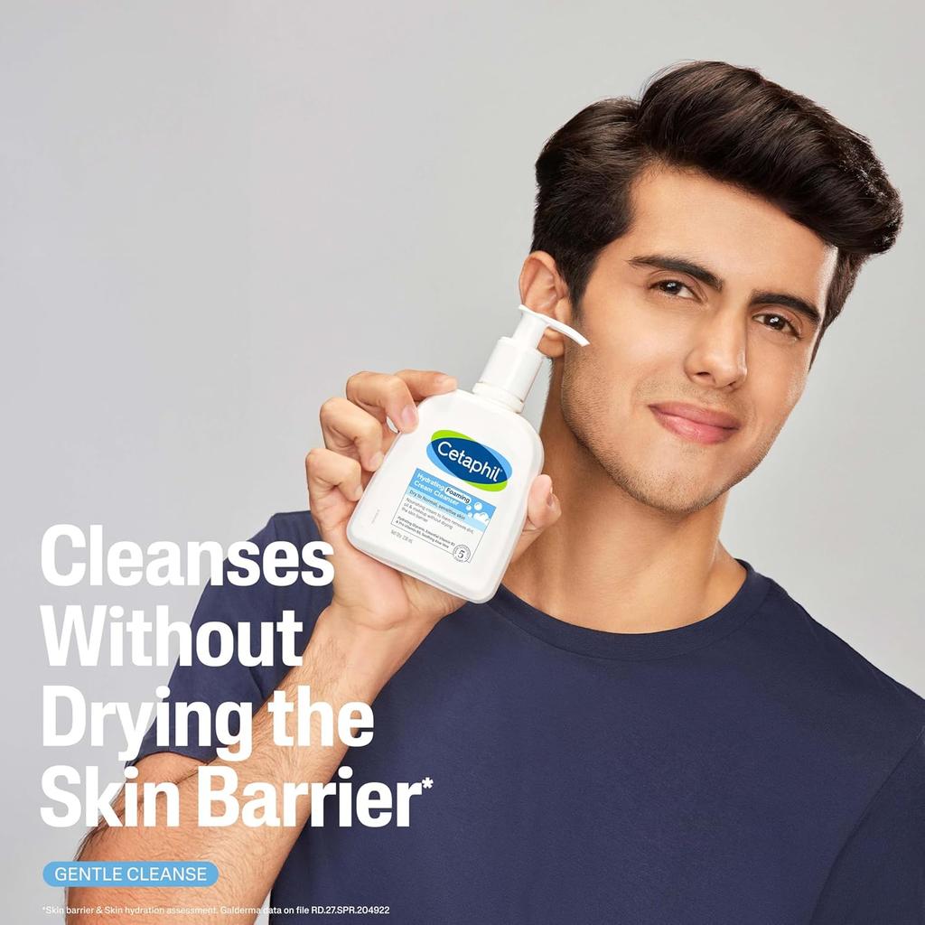 Cetaphil Hydrating Foaming Face Wash 236ml for Men Women Gentle Deep Clean Pollution Defense