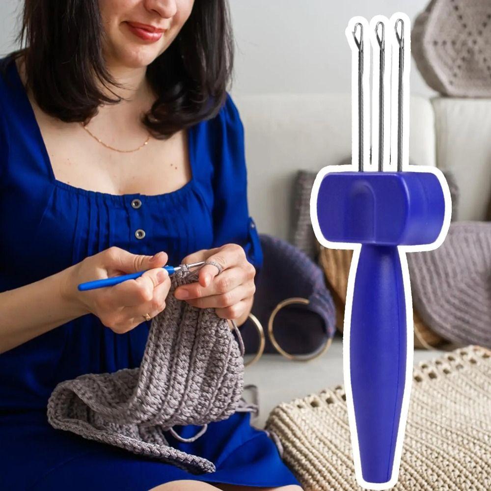Ergonomic Handle Crochet Hook Tool Portable Cord Knitting Tool Knitting Needle  Weaving Projects