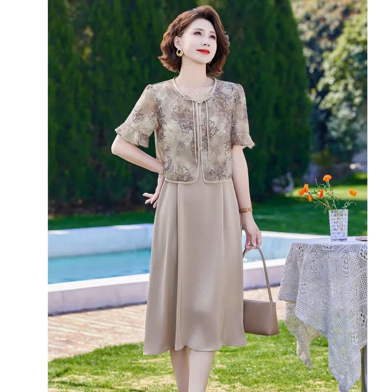 YUZHAOLIN Women's Elegant Short-Sleeve Chiffon Blouse