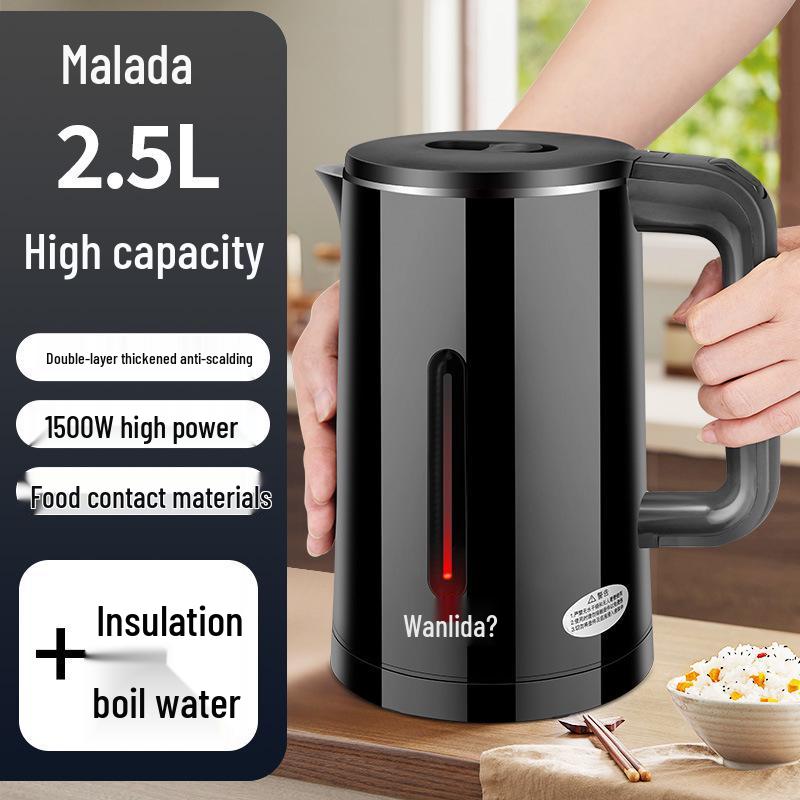 Hervidor eléctrico de aislamiento de acero inoxidable Wanlida de 3 l para uso doméstico